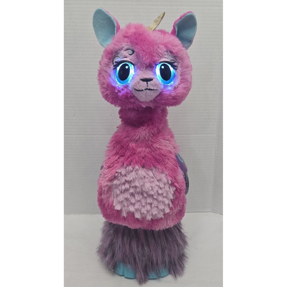 Hatchimals Unicorn Pink Llamacorn Interactive Toy Llama 10 Moods Neck Extends